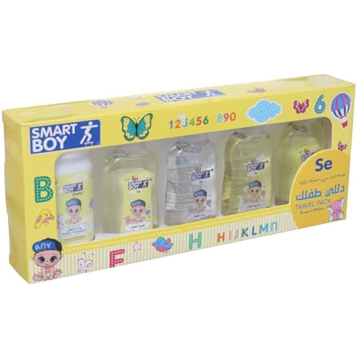 Baby Skin & Hair Care Set (Shampoo + Conditioner + Powder + Oil + Lotion), Yellow DR-A-624 - Image 1